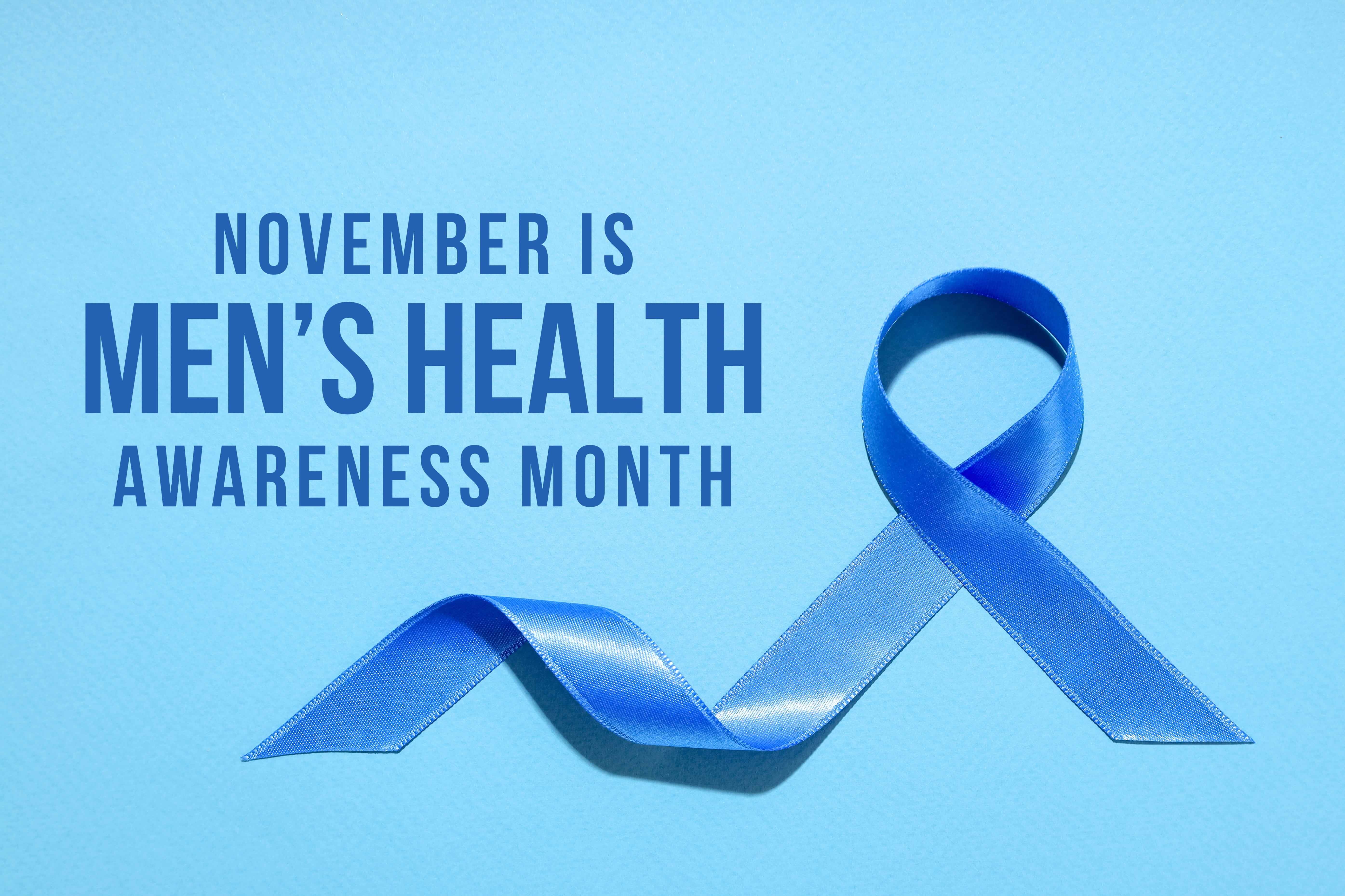 Blue ribbon symbolises men's health awareness month
