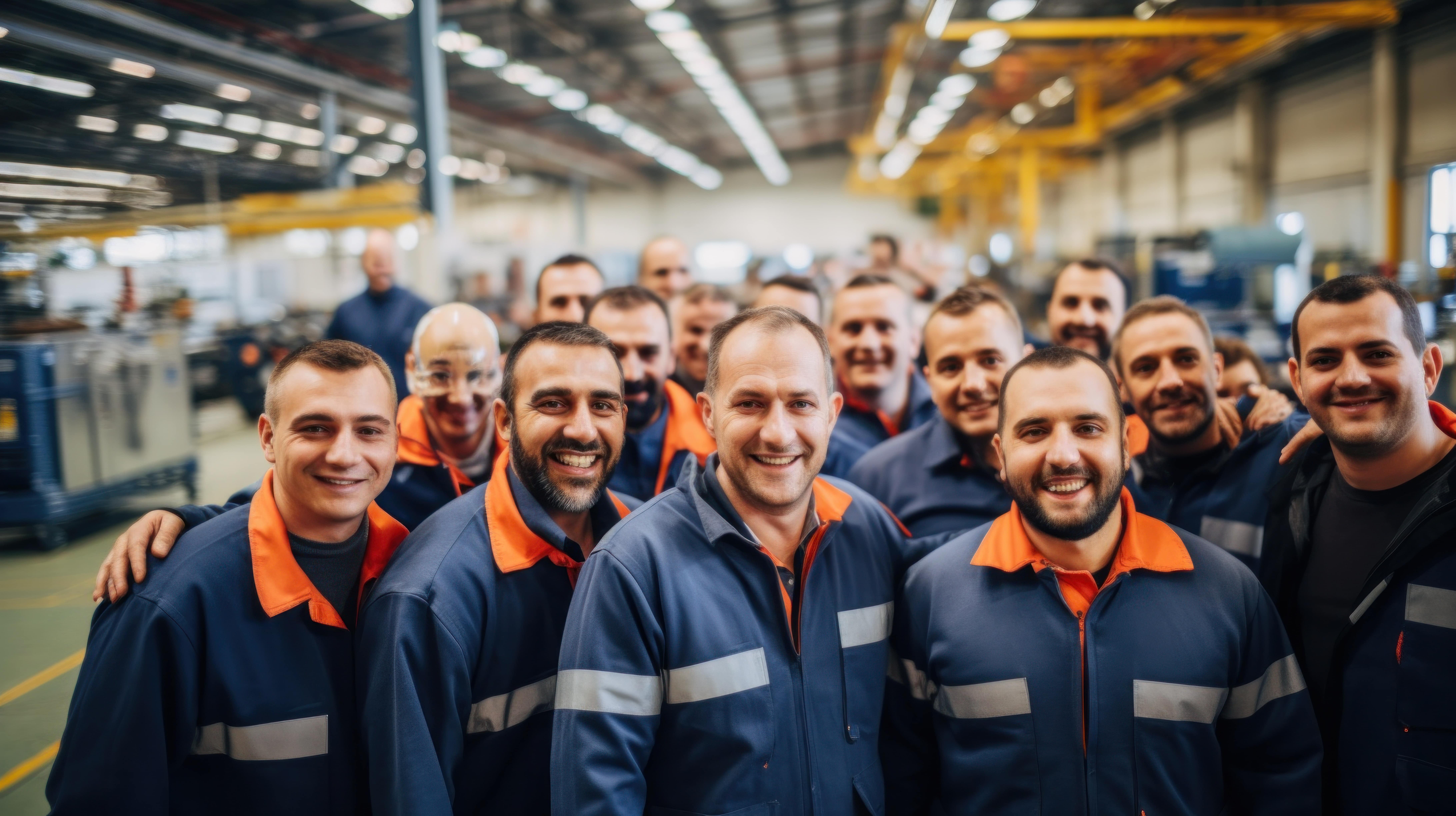 A group of men who work in the automotive industry