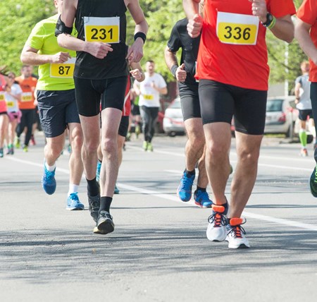 Runners running a half marathon 