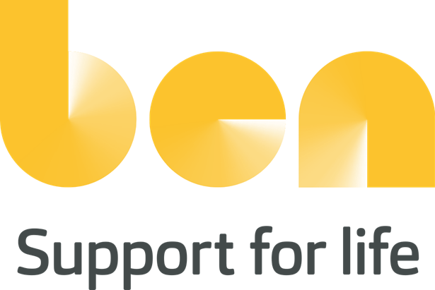 Ben logo with the strapline 'Support for life'