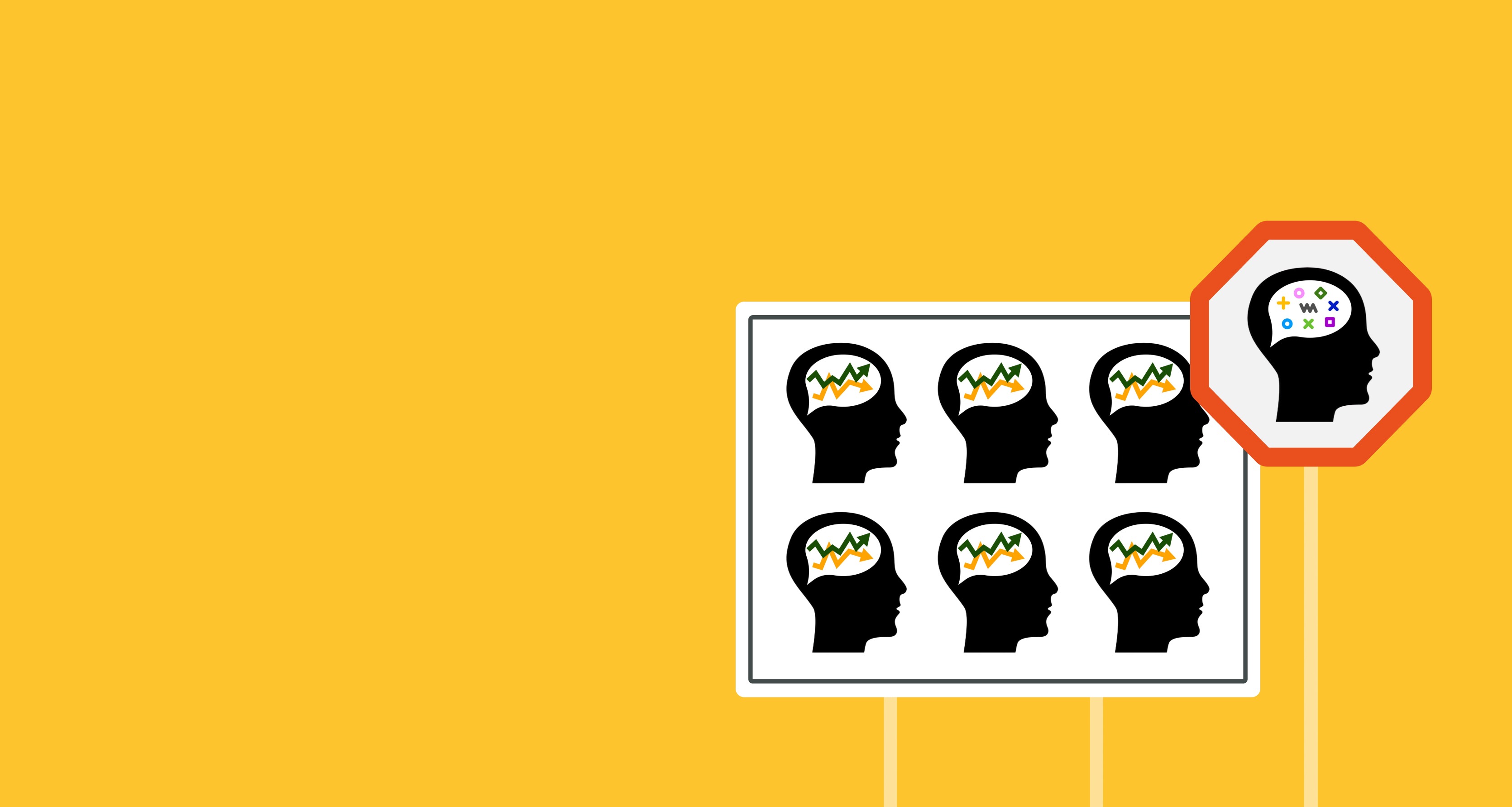 Image showing 7 heads and brains, with 1 slightly different to the remaining 6.