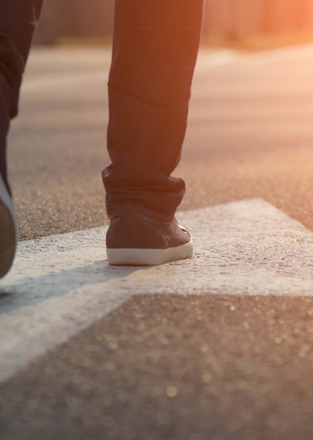 Person walking in the right direction
